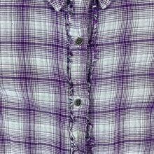 Load image into Gallery viewer, LEE RIDERS Purple White Plaid Check Long Sleeve Cotton Flannel Shirt
