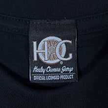 Load image into Gallery viewer, Early 00’s Harley Owners Group “Barcelona 2003” Flame Biker Graphic Black T-Shirt

