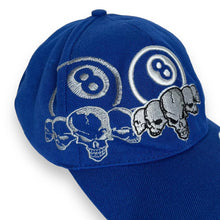 Load image into Gallery viewer, Early 00’s Gothic Biker Skull 8 Ball American Pool Baseball Cap
