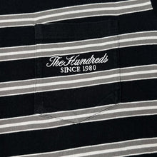 Load image into Gallery viewer, THE HUNDREDS Classic Skater Embroidered Pocket Spellout Striped T-Shirt
