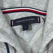 Load image into Gallery viewer, TOMMY HILFIGER Embroidered Sleeve Spellout Grey Zip Hoodie
