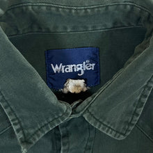 Load image into Gallery viewer, Vintage Wrangler Cowboy Western Pearl Snap Popper Green Long Sleeve Cotton Shirt
