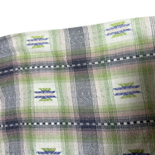 Load image into Gallery viewer, Vintage Aztec Patterned Green Check Cotton Flannel Long Sleeve Shirt
