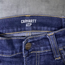 Load image into Gallery viewer, Carhartt WIP "Rebel Pant" Dark Blue Denim Slim Tapered Fit Jeans
