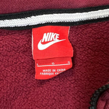Load image into Gallery viewer, NIKE Classic Basic Embroidered Mini Logo Burgundy Red Zip Hoodie
