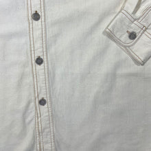 Load image into Gallery viewer, Vintage DeSigner&#39;s Club Cowboy Western Embroidered Cream Grey Cotton Long Sleeve Shirt

