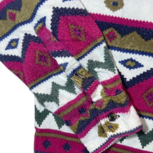 Load image into Gallery viewer, Vintage 90&#39;s Novel Penny Farthing Abstract Aztec Patterned Long Sleeve Flannel Shirt
