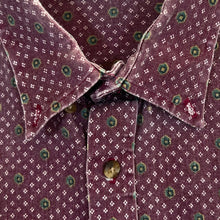 Load image into Gallery viewer, Vintage 90's World Island Made In USA Burgundy Patterned Long Sleeve Cotton Shirt
