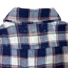 Load image into Gallery viewer, Vintage Friendship Navy White Red Plaid Check Long Sleeve Flannel Shirt
