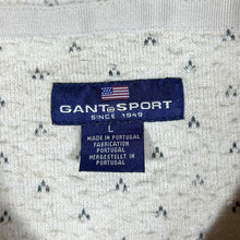 Load image into Gallery viewer, GANT SPORT Patterned Cream Deep Pile 1/4 Zip Pullover Fleece Sweatshirt
