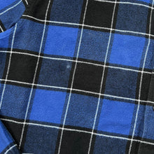 Load image into Gallery viewer, LACOSTE SPORT Classic Blue Black Plaid Check Mini Logo Long Sleeve Flannel Shirt
