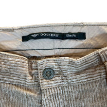 Load image into Gallery viewer, Vintage DOCKERS &quot;Slim Fit&quot; Beige Brown Jumbo Corduroy Cord Straight Leg Trousers
