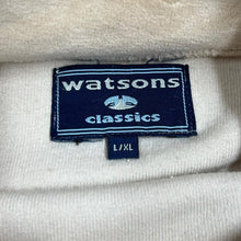 Load image into Gallery viewer, Vintage WATSONS CLASSICS Ribbon Striped Velour Velvet Mock High Neck Sweatshirt
