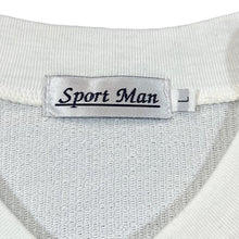 Load image into Gallery viewer, Vintage SPORT MAN Mini Patch Logo Henley Button Ribbed Cotton Short Sleeve T-Shirt
