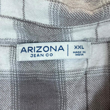 Load image into Gallery viewer, ARIZONA JEANS CO Grey White Plaid Check Long Sleeve Cotton Flannel Shirt
