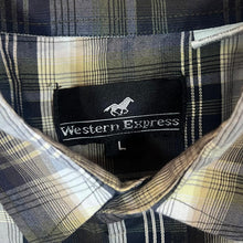 Load image into Gallery viewer, Vintage Western Express Cowboy Western Plaid Check Popper Button Long Sleeve Shirt
