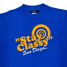 Load image into Gallery viewer, Hanes "Stay Classy San Diego" Anchorman Will Ferrel Movie Spellout Graphic T-Shirt

