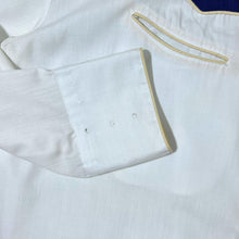 Load image into Gallery viewer, Vintage Cowboy Western Embroidered Floral White Navy Popper Long Sleeve Shirt
