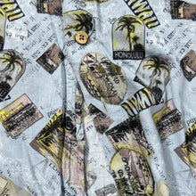 Load image into Gallery viewer, Vintage M.E.Sport "Honolulu Hawaii" Hawaiian Tropical Patterned Short Sleeve Rayon Shirt

