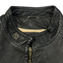 Load image into Gallery viewer, Early 00&#39;s RETRO Classic Black Genuine Real Leather Biker Style Jacket
