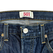 Load image into Gallery viewer, LEVI&#39;S 501 Classic Dark Blue Denim Straight Leg Regular Fit Jeans
