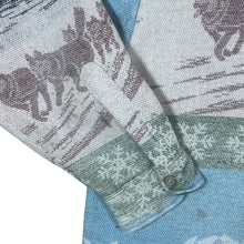 Load image into Gallery viewer, Vintage 90&#39;s Wolf Animal Wildlife Tapestry Style Patterned Long Sleeve Flannel Shirt
