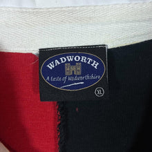 Load image into Gallery viewer, Vintage WADWORTH HENRY'S Embroidered Beer Logo Colour Block Long Sleeve Rugby Polo Shirt
