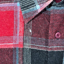 Load image into Gallery viewer, Vintage Shuntong Red Black Blue Plaid Check Long Sleeve Cotton Flannel Shirt
