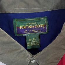 Load image into Gallery viewer, Vintage Hunting Horn Colour Block Cotton Long Sleeve Button-Up Shirt
