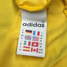 Load image into Gallery viewer, Vintage 90&#39;s ADIDAS Embroidered Mini Centre Logo Spellout Colour Block Polyester Sports Jersey T-Shirt
