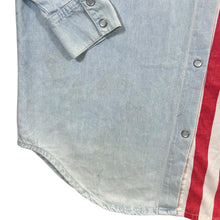 Load image into Gallery viewer, Vintage USA Flag Patterned Blue Denim Cotton Long Sleeve Shirt

