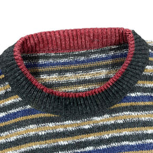 Load image into Gallery viewer, Vintage 90&#39;s Colour Block Grandad Patterned Acrylic Cotton Knit Crewneck Sweater Jumper
