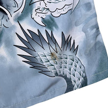 Load image into Gallery viewer, Early 00&#39;s Guo Lhi Ting Gothic Y2K Dragon Graphic Blue White Short Sleeve Shirt
