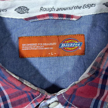 Load image into Gallery viewer, Early 00&#39;s Dickies Plaid Check Western Style Popper Short Sleeve Shirt
