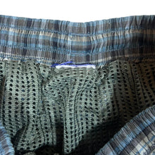 Load image into Gallery viewer, Early 00&#39;s SPEEDO Embroidered Mini Logo Blue Grey Check Swimming Trunks Board Shorts
