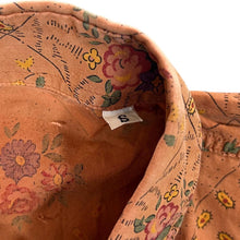 Load image into Gallery viewer, Vintage Floral Patterned Cowboy Western Popper Orange Long Sleeve Cotton Shirt
