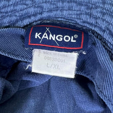 Load image into Gallery viewer, Early 00&#39;s KANGOL Embroidered Mini Logo Y2K Corduroy Cord Blue Bucket Hat
