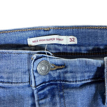 Load image into Gallery viewer, LEVI&#39;S &quot;Mile High Super Skinny&quot; Stretch Blue Denim Jeans
