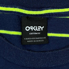 Load image into Gallery viewer, Oakley "Custom Fit" Mini Logo Graphic Striped Short Sleeve Cotton T-Shirt
