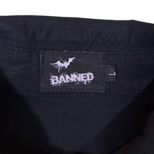 Load image into Gallery viewer, Banned Alternative Goth Cowboy Western Black Red Popper Long Sleeve Shirt
