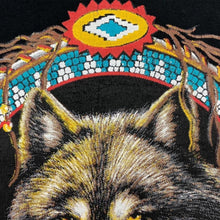 Load image into Gallery viewer, Wolf Native American Navajo Dream Catcher Spiritual Graphic Black T-Shirt
