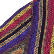 Load image into Gallery viewer, Vintage DW Shop Hippy Multi Rainbow Colour Striped Henley Button Long Sleeve Shirt
