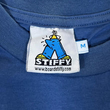 Load image into Gallery viewer, STIFFY &quot;Stiffy Trippin&quot; Surfer Skater Logo Spellout Graphic Blue Long Sleeve T-Shirt
