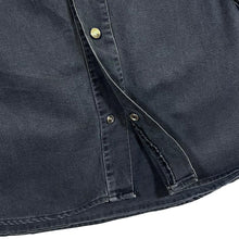 Load image into Gallery viewer, Vintage Projection Privee &amp; Co. Cowboy Western Black Denim Long Sleeve Popper Shirt
