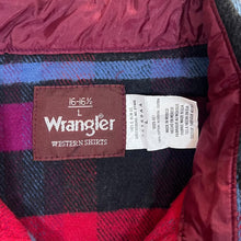 Load image into Gallery viewer, Vintage 90&#39;s Wrangler Cowboy Western Plaid Check Popper Long Sleeve Flannel Shirt
