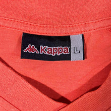 Load image into Gallery viewer, Vintage Kappa Embroidered Mini Logo Tape Sleeve Orange V-Neck T-Shirt
