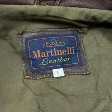 Load image into Gallery viewer, Vintage 90&#39;s MARTINELLI LEATHER Heavyweight Brown Genuine Real Leather Bomber Jacket
