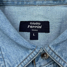 Load image into Gallery viewer, Vintage Giulio Ferrini Western Style Snap Popper Button Denim Long Sleeve Shirt
