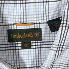 Load image into Gallery viewer, Early 00&#39;s Timberland White Blue Check Short Sleeve Cotton Shirt
