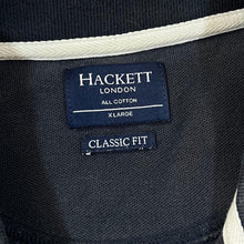 Load image into Gallery viewer, HACKETT LONDON &quot;Classic Fit&quot; Embroidered Navy Blue Short Sleeve Cotton Polo Shirt
